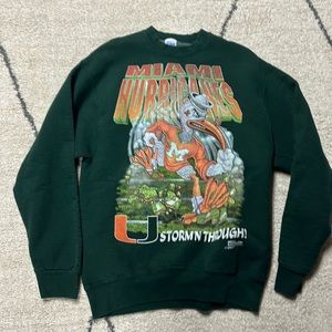 University of Miami Hurricanes Vtg Crewneck Sweatshirt Men’s Large
